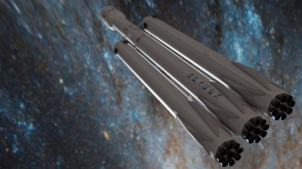 SpaceX Falcon Heavy (Textured 3D Model) preview image 2